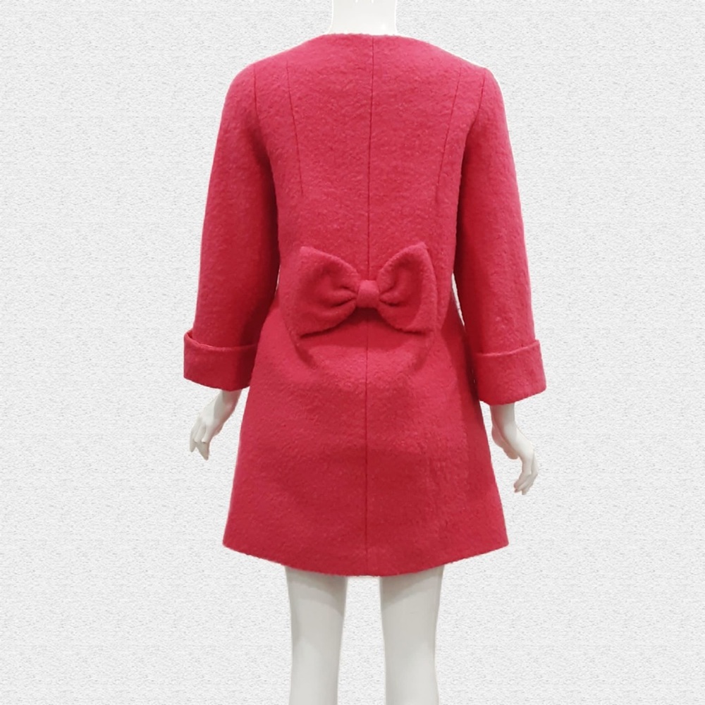 WOOL PINK JACKET FUR COLLAR MOPLE. Korean Fashion - Picture 3 of 9